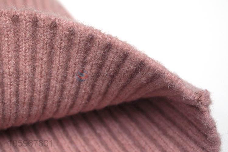 Wholesale unique design solid color winter warm knit hat