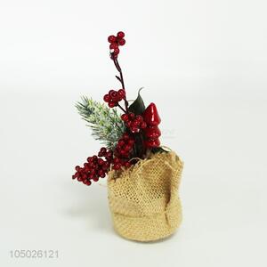 Hot sale Christmas decoration artificial plant with basket