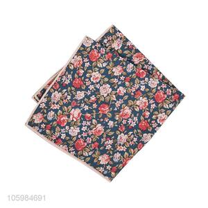 Factory wholesale men pocket square flower printed <em>handkerchief</em>