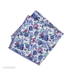 Wholesale custom delicate floral print pocket square/<em>handkerchief</em>