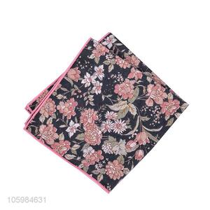 Factory promotional men pocket square flower printed <em>handkerchief</em>