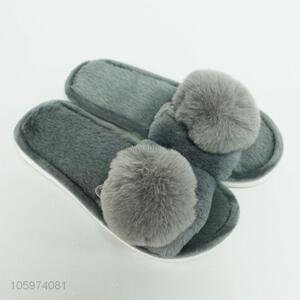 Top sale trendy women winter slipper with hair bulb