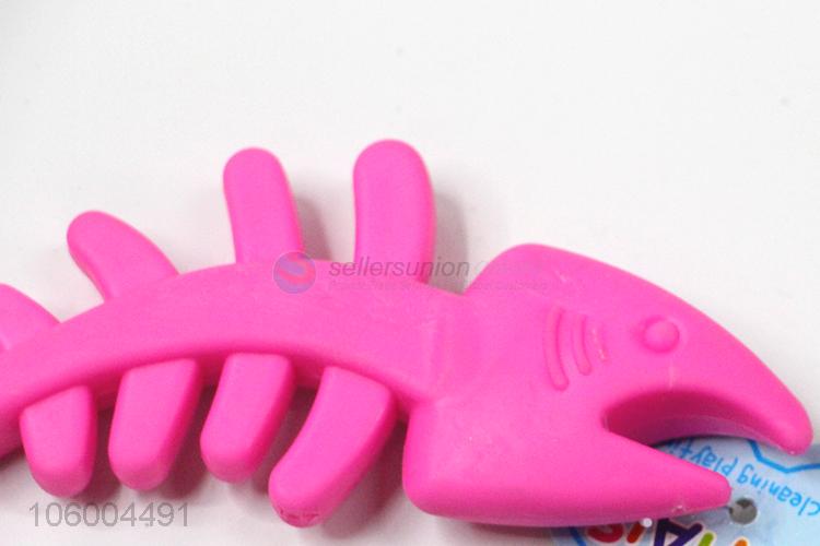 Bite-resistant fish bones pet toys soft rubber dog toy