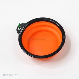 Portable silicone rubber collapsible pet bowl