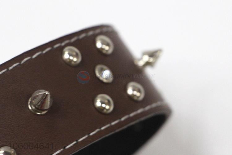 Most welcome leather dog pet collars rivets pet necklace