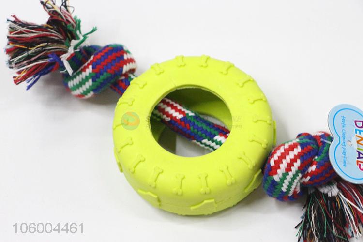 New fashion puppy dog pet tyre toys with rope chew pet toys