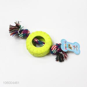 New fashion puppy dog pet tyre toys with rope chew pet toys