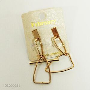 Latest style golden geometric pendant earrings for sale