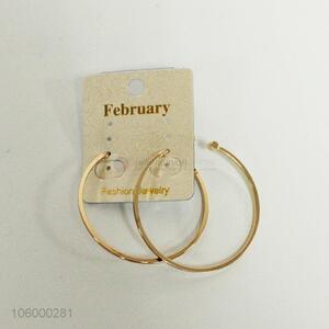 Promotional simple golden alloy hoops round earrings