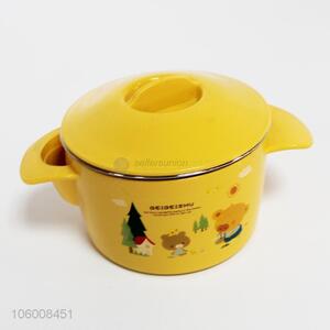 High sales cute yellow stainless steel kids <em>bowls</em> with lid