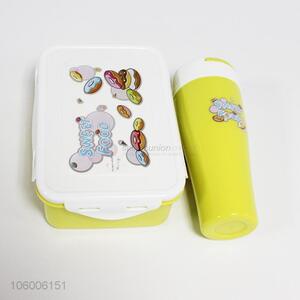 Factory price plastic lunch box and plastic mug set