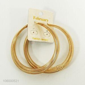 Fashion Statement Circular Hoop Earrings Gold Alloy Earrings For Women