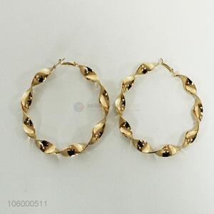 New Design Elegant Erogenous Gold Circular Earrings