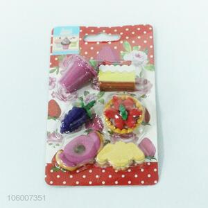 Cute Design 6 Pieces Eraser Set