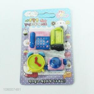 New Design 4PCS Blister Card Packing 3D Eraser Set