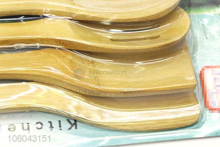 Promotional 100% bamboo kitchen utensils pancake turner set