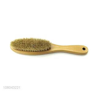 Low price horse hair shoes brush with wooden handle