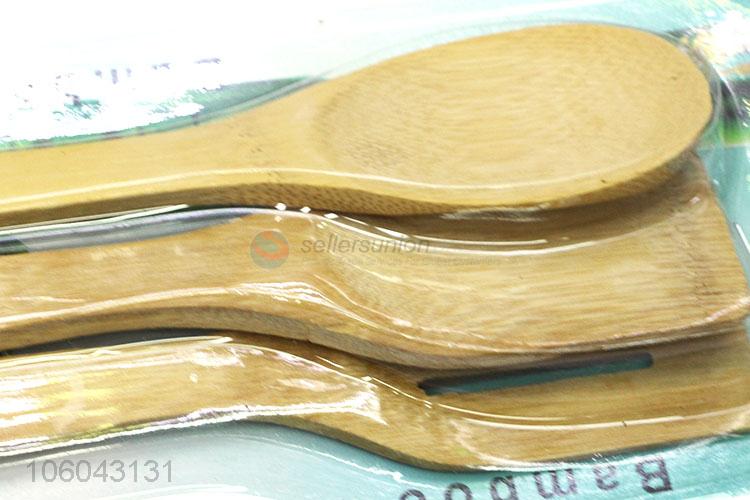 Oem factory natural bamboo kitchen turner pancake turner set