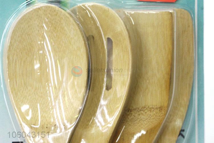 Promotional 100% bamboo kitchen utensils pancake turner set