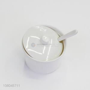 Wholesale price melamine sugar bowl with lid and spoon