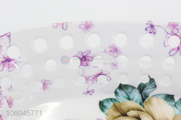 Top grade flower design printing plastic melamine fruit vegetable basket