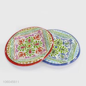 Unique design round melamine plate with full printing