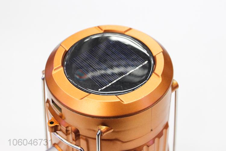 New portable solar telescopic led light camping lantern outdoors lamp with fan