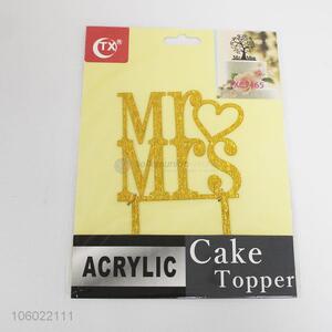 Great sales golden glitter acrylic wedding cake topper