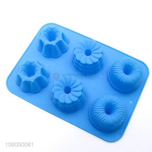 Hot selling 6 cup silicone fancy cake mold