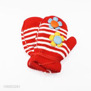 Fashion red winter warm knitted children gloves
