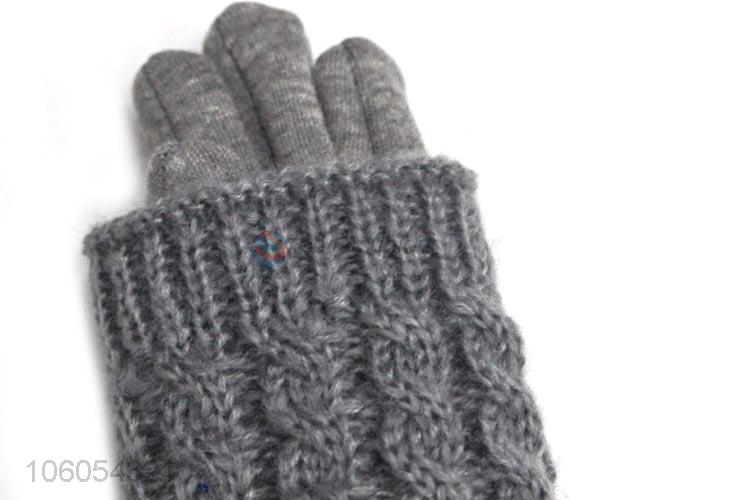 Good Quality Winter Knitted Velvet Lining Gloves For Children
