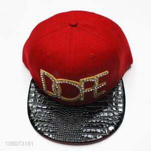 Wholesale price embroidered clear stones embellished snapback baseball cap