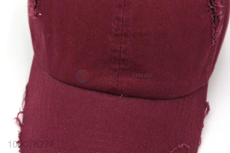 High sales claret red cotton 100% baseball cap