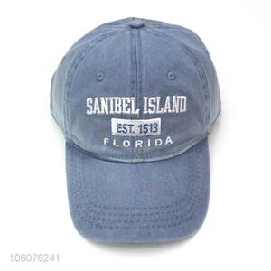 New style blue custom cotton embroidery baseball cap/hat