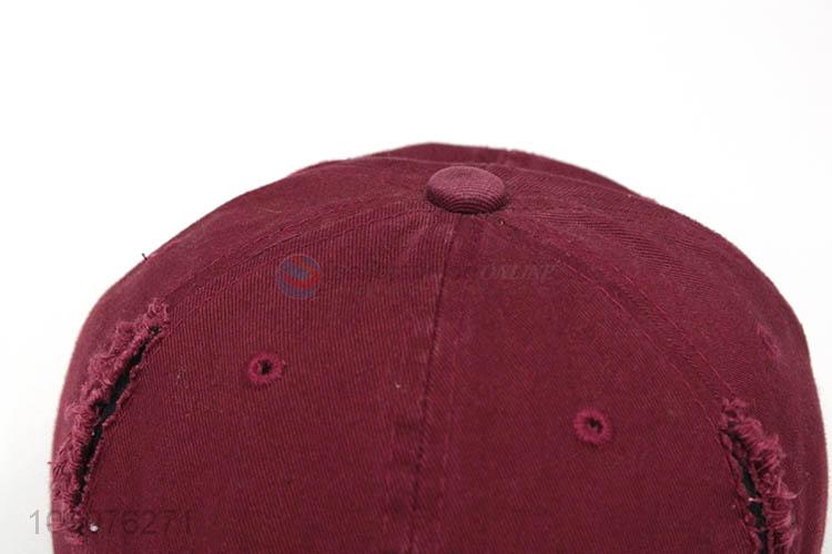 High sales claret red cotton 100% baseball cap