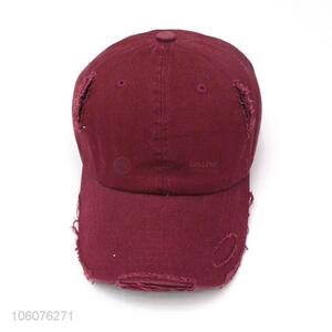 High sales claret red cotton 100% baseball cap