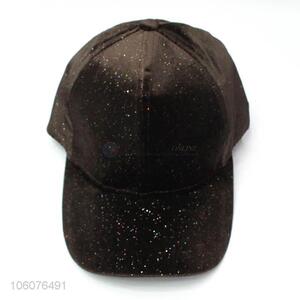 High quality black shining velvet baseball caps