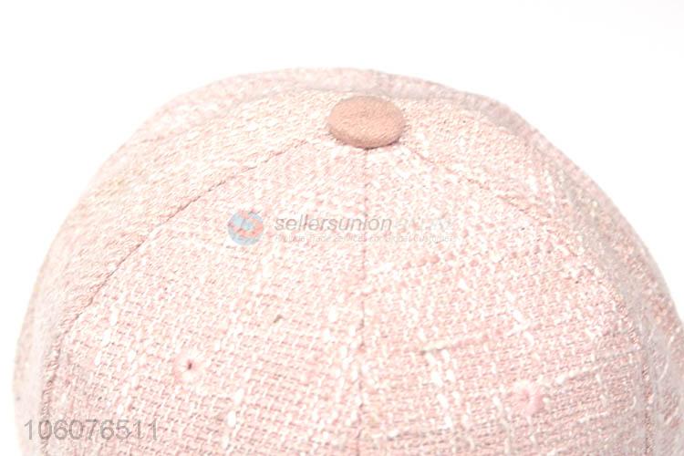 Wholesale stylish 6 panel pink suede baseball caps and hats