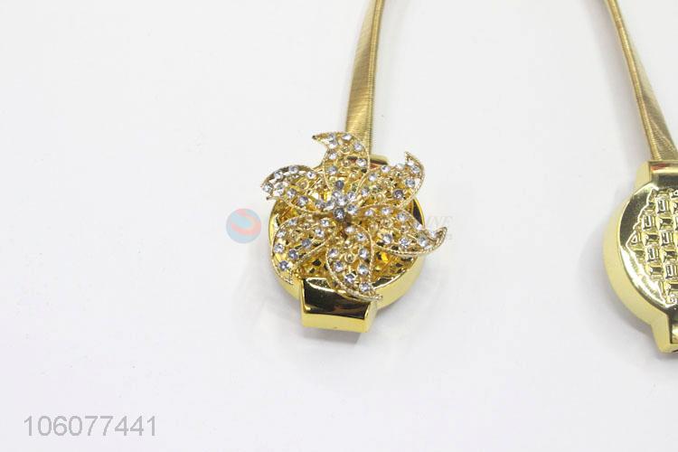Delicate design decorative alloy megnetic curtain tiebacks clip