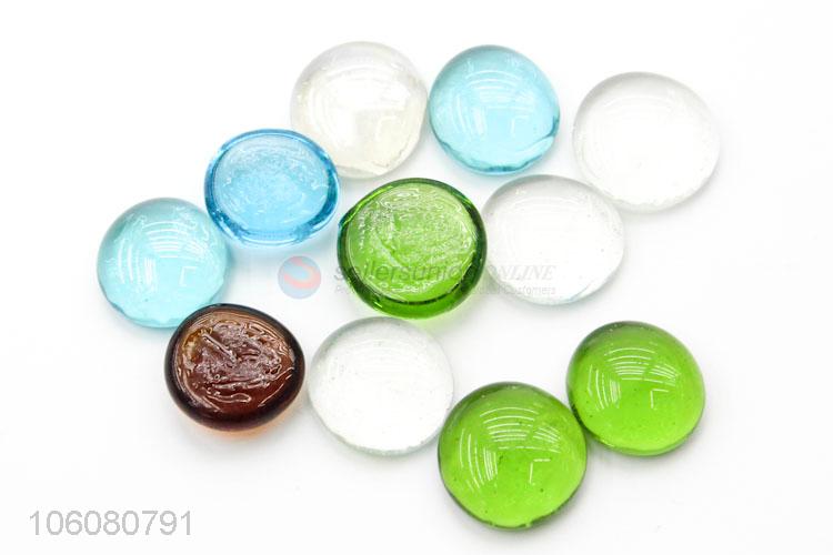 Colorful clear pebbles glass flat glass balls decoration garden home