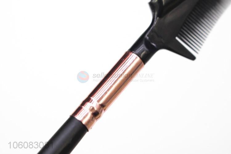 High quality black wooden handle makeup eyebrow comb brush