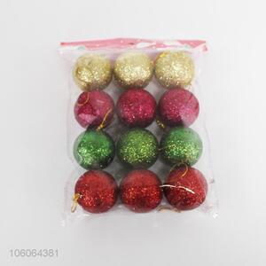 Good sale 12pcs colorful glitter Christmas balls Xmas decoration