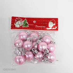 Custom 12pcs pink christmas crnament shining ball christmas decoration