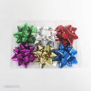 Wholesale colorful plastic ribbon star bows for gift packing