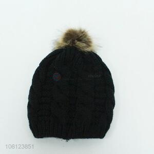 Fashion Knitted Warm Hat With Pompon