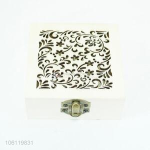 New design hollowed out carving wooden storage box