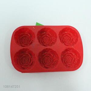 Food grade 6 cavity silicone rose cake mold