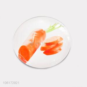 Popular design decorative carrot picture glass fridge magnet