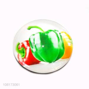 Top quality vegetables design dome glass fridge magnet