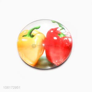 Top manufacturer decorative vegetables picture glass fridge magnet